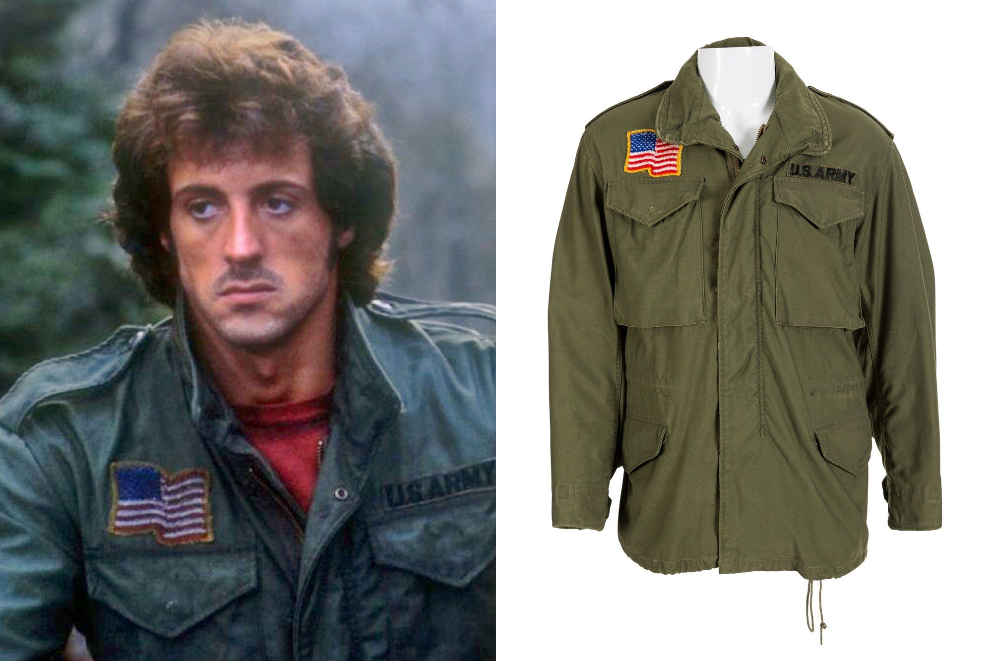 John First Blood Rambo M65 Military US Army Olive Green Cotton