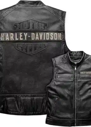 Harley Davidson Men's Passing Link Leather Biker Vest