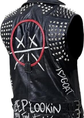 WD 2 Wrench Dedsec Marcus Holloway Watch Dogs 2 Faux Leather Vest Jacket
