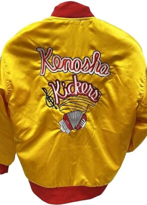 Kenosha Kickers Jacket - Alone Midwest Polka Yellow King John Home Satin Jacket