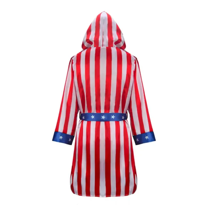 Rocky Balboa Boxing Costume Independence Day American Flag Cosplay Bathrobe