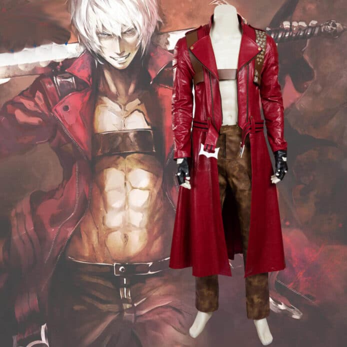 DMC Devil May Cry 5 Dante Cosplay Costume Red Coat