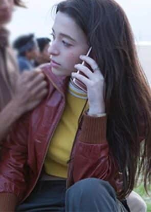 Better Things S05 Max Maroon Leather Jacket