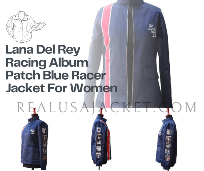 Lana Del Rey Racing Album Patch Blue Racer Jacket For Women