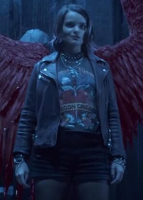 Lucifer Season 6 Brianna Hildebrand Plaid Moto Jacket