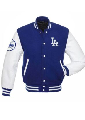 Los Angeles Dodgers Blue and White Letterman Jacket
