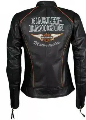 Harley Davidson Women's Epoch Winged B&S Black Leather Jacket