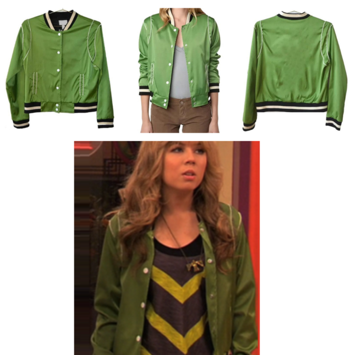 iCarly Season 5 Jennette Mccurdy Green Satin Jacket