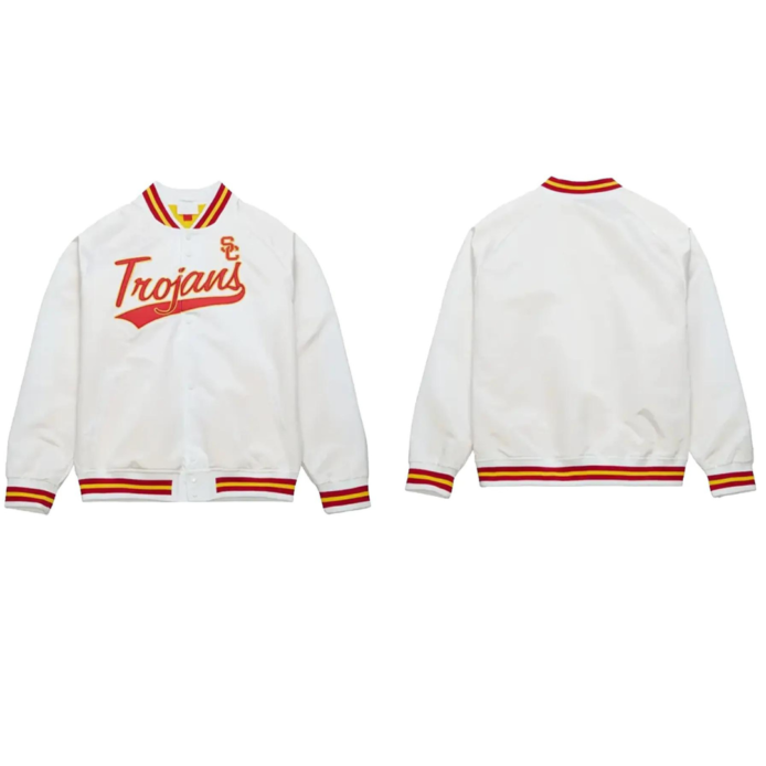 USC Trojans White Varsity Jacket