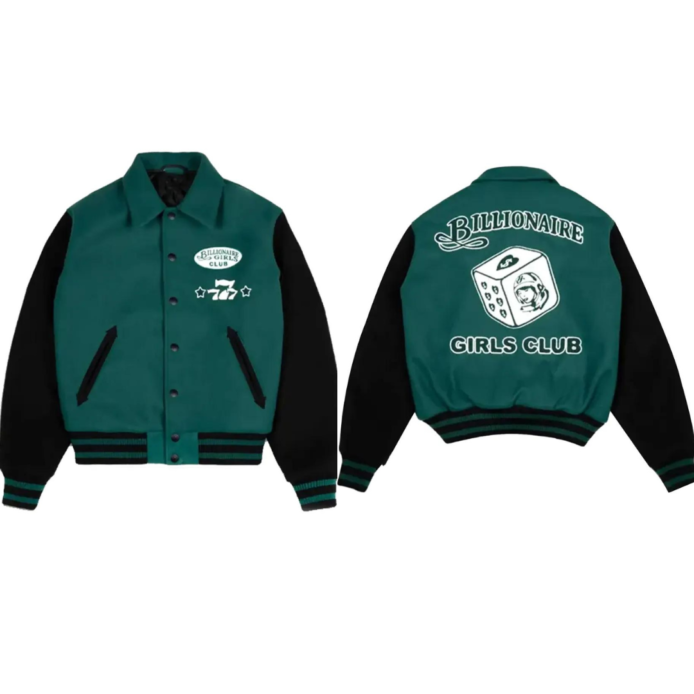 Billionaire Girls Club Dice Green Varsity Jacket