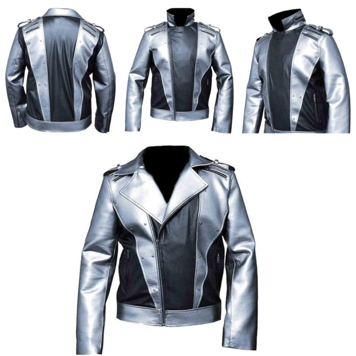 X-Men 4 Quicksilver Peter Maximoff Silver and Black Leather Jacket