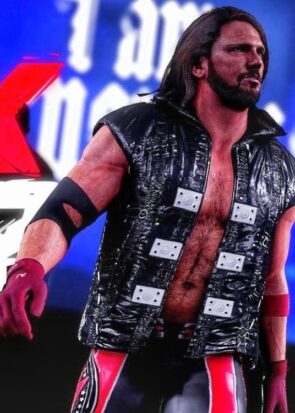 WWE 2K22 AJ Styles Black Leather Vest