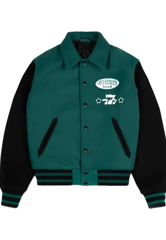 Billionaire Girls Club Dice Green Varsity Jacket