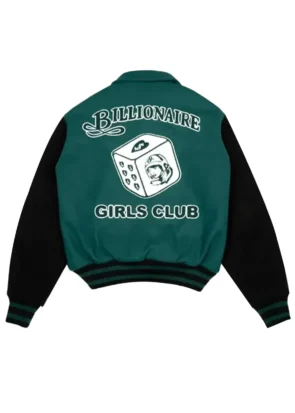 Billionaire Girls Club Dice Green Varsity Jacket