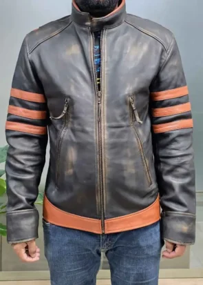 X Men Brown Leather Logan Wolverine Jacket