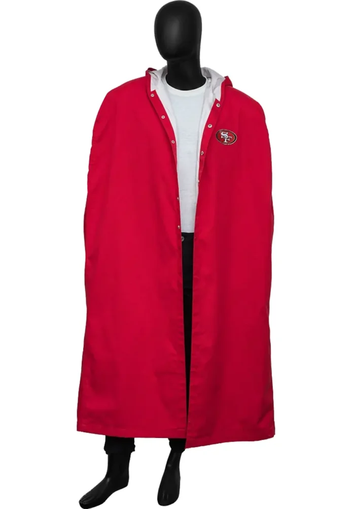 San Francisco 49ers NFL sideline Cape Red Coat