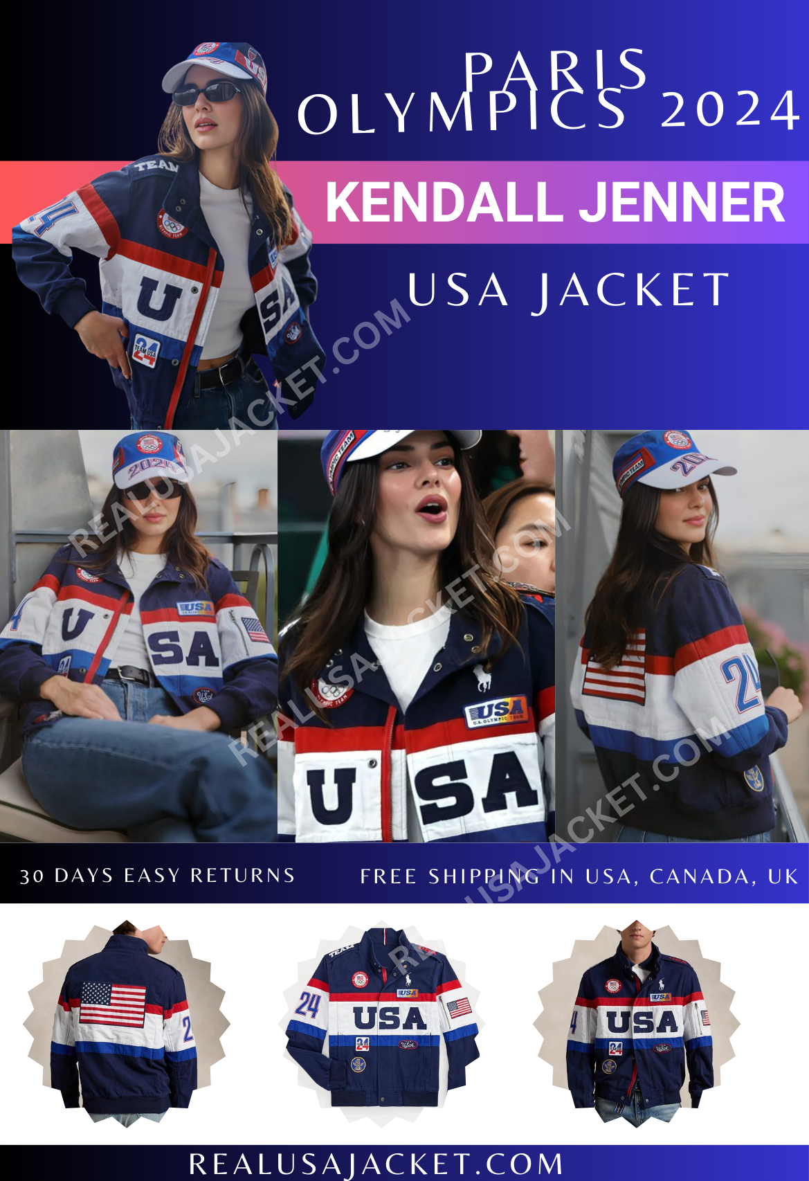 Paris Olympics 2024 kendall jenner USA Jacket