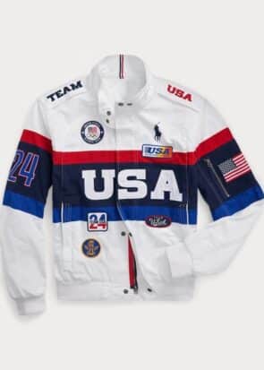 Team USA Olympic Jacket - USA Team Jacket - American Flag Patch Jacket - Team USA Flagbearer Jacket