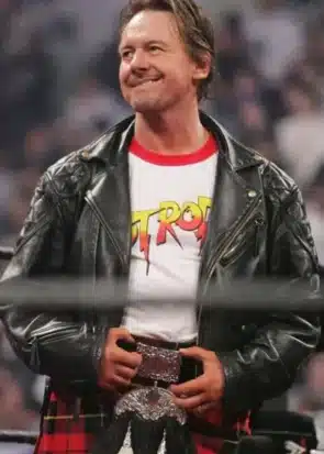 Wrestler Roddy Piper Black Leather Jacket