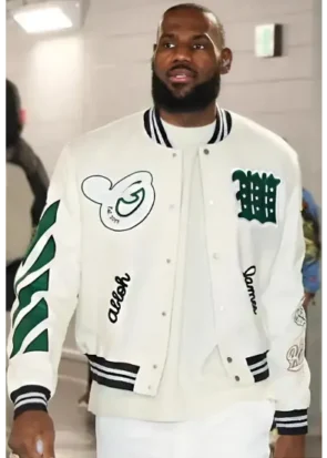 Lebron James White Varsity Jacket