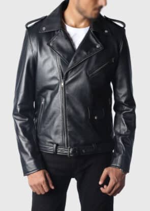 The Bikeriders Tom Hardy Vandals Chicago Black Genuine Leather Johnny Motorcycle Jacket