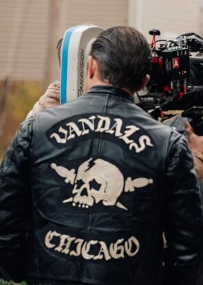 The Bikeriders Tom Hardy Vandals Chicago Black Genuine Leather Johnny Motorcycle Jacket