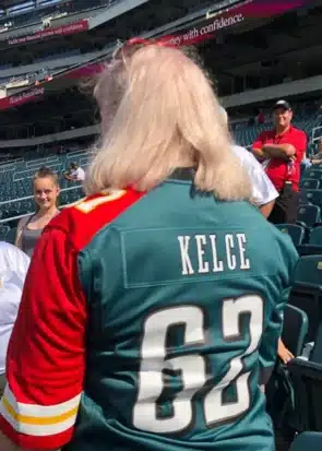 Kelce Brothers Split Team Mom Jersey