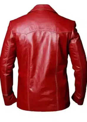 Fight Club Tyler Durden Red Leather Jacket