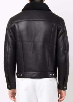 Men's Black Trucker Leather Jacket