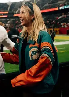 Alix Earle Miami Dolphins Leather Jacket