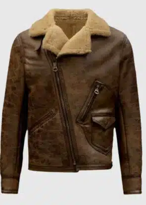 Aquaman Justice League Brown Leather Fur Jacket