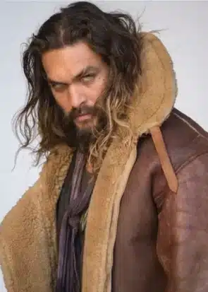 Aquaman Justice League Brown Leather Fur Jacket