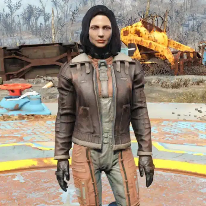 Armor Fallout 4 Bomber Shearling Leather Jacket