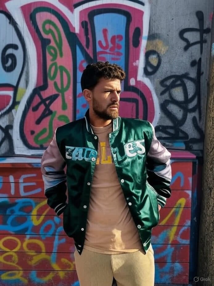 Philadelphia Eagles Satin Green Unisex Varsity Jacket