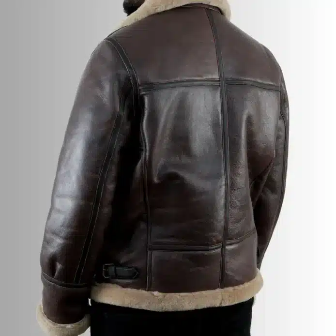 Leon Kennedy Brown Shearling Bomber Jacket Resident Evil 4 Cosplay