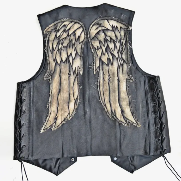 Daryl Dixon Leather Vest, Daryl Dixon Costume, Daryl Dixon Angel Wings Motorcycle Vest, The Walking Dead Cosplay, Walking dead Costume