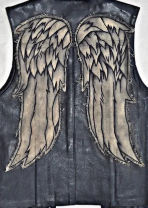 Daryl Dixon Leather Vest, Daryl Dixon Costume, Daryl Dixon Angel Wings Motorcycle Vest, The Walking Dead Cosplay, Walking dead Costume