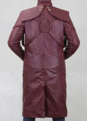 DMC 5 Dante Maroon Cosplay Leather Coat, Game Accurate Cosplay Costume, Devil May Cry Unisex Coat