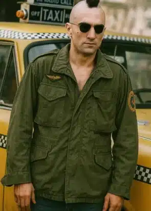 Men's Taxi Driver Jacket Millitary Green Robert De Niro Classical Cotton Jacket