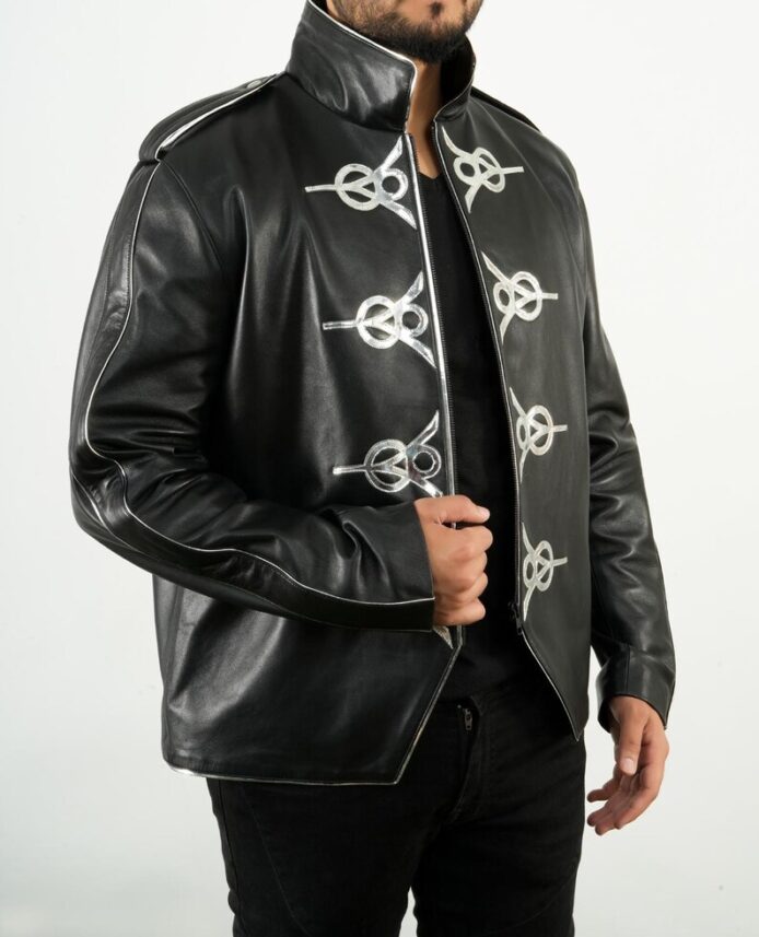 Special Michael Jackson V8 Black Leather Jacket