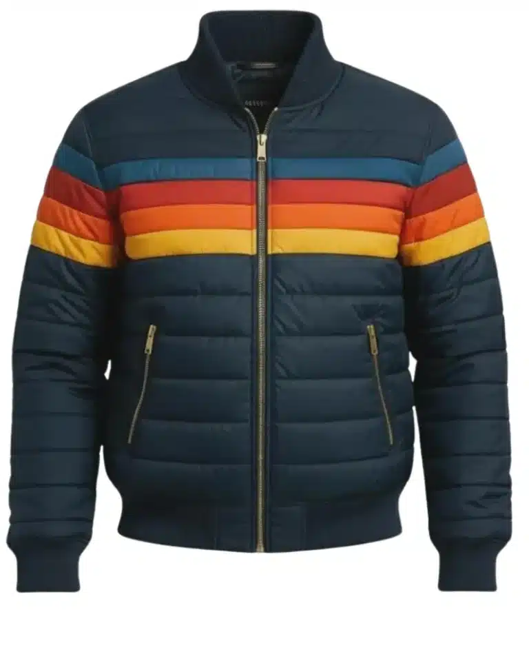Retro Rainbow Puffer Jacket