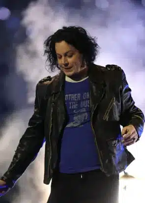 Jack White Halftime Show Black Leather Jacket