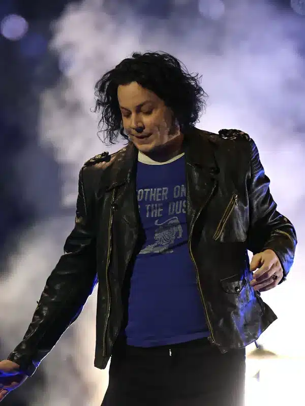 Jack White Halftime Show Black Leather Jacket