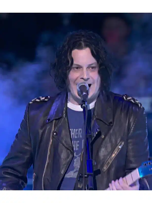 Jack White Halftime Show Black Leather Jacket
