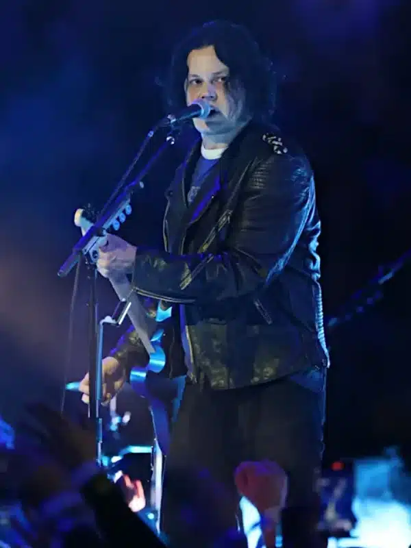 Jack White Halftime Show Black Leather Jacket