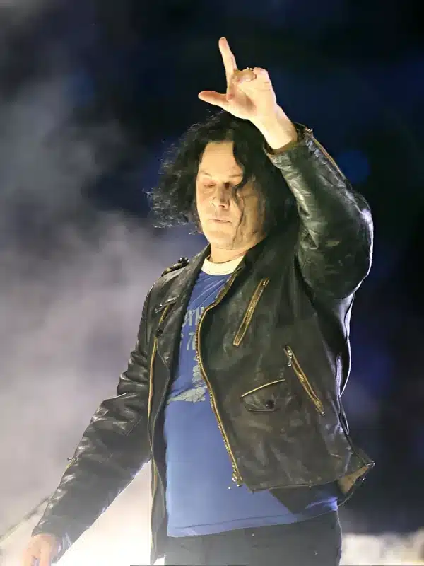 Jack White Halftime Show Black Leather Jacket