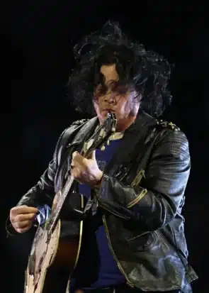 Jack White Halftime Show Black Leather Jacket