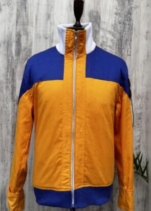 Anime Ninja Cosplay Jacket – Orange & Blue High Collar Streetwear