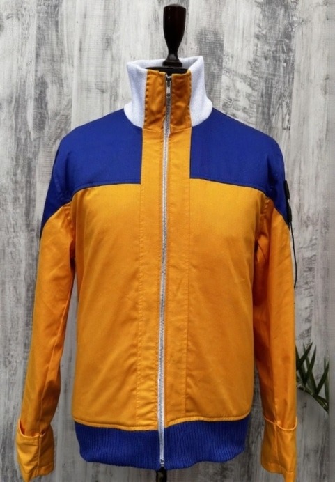 Anime Ninja Cosplay Jacket – Orange & Blue High Collar Streetwear