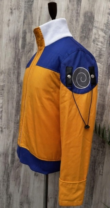 Anime Ninja Cosplay Jacket – Orange & Blue High Collar Streetwear